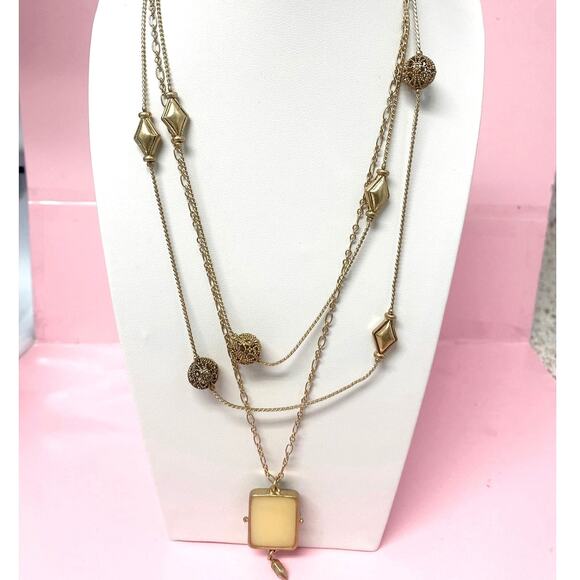 Cabi Double Layer Golden Necklace | Elegant Vintage 2000s - Picture 1 of 5